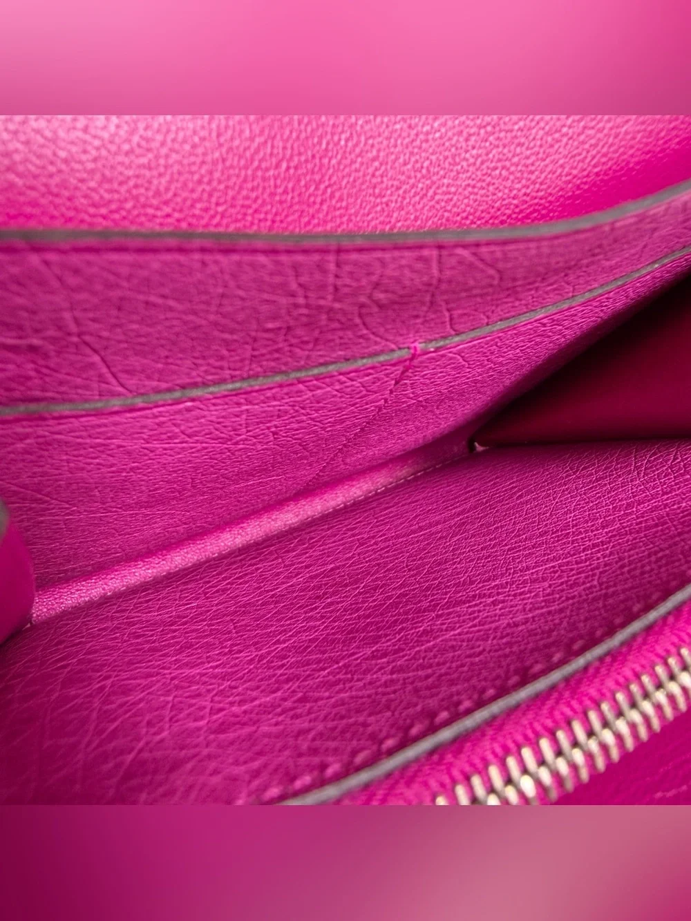 Hermès Fuchsia Ostrich Constance Wallet